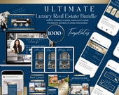 1000+ Blue & Gold Real Estate Templates Marketing Bundle| Realtor Social Media Package| Buyer Guide Seller Guide. Flyers, Postcards| Luxury