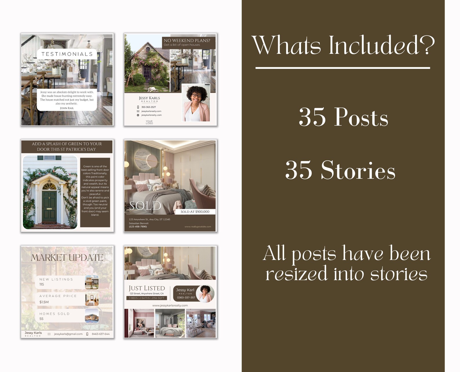 Spring Posts For Realtor 70+ Aesthetic Real Estate March Templates| Spring Marketing Templates ...