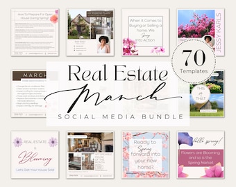 70+ Aesthetic Real Estate March Templates| Spring Marketing Templates| Realtor Branding Templates| Spring-Themed Real Estate Posts| Realtor