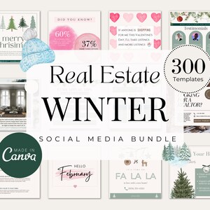 300+ Real Estate Winter Templates| Realtor Winter Marketing| Christmas Real Estate Posts| Realtor Holiday Templates| Instagram Facebook Post