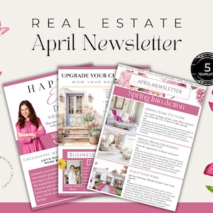 April Real Realtime Newsletter Vorlage| Frühling mit Grundbesitz E-Mail Marketing| Frühlings Rundbrief| Oster-Immobilien-marketing|Immobilien Canva