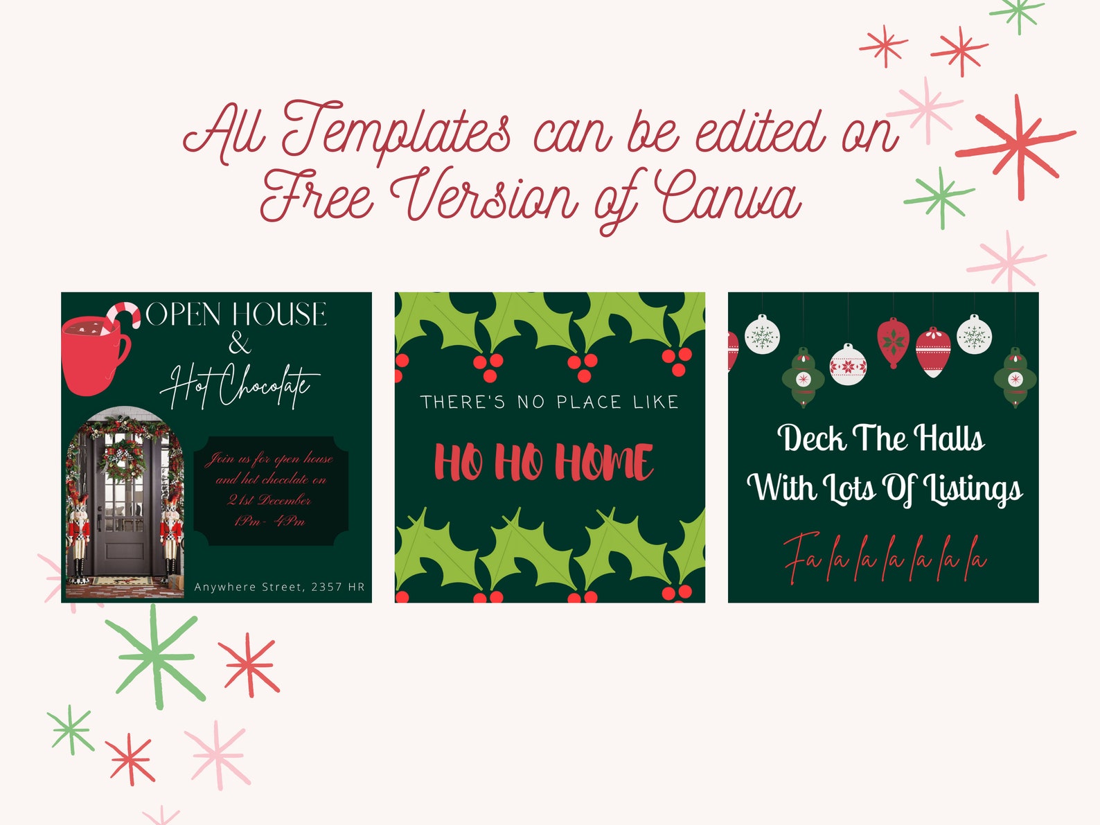 Real Estate Christmas Bundle Social Media Posts Christmas Etsy