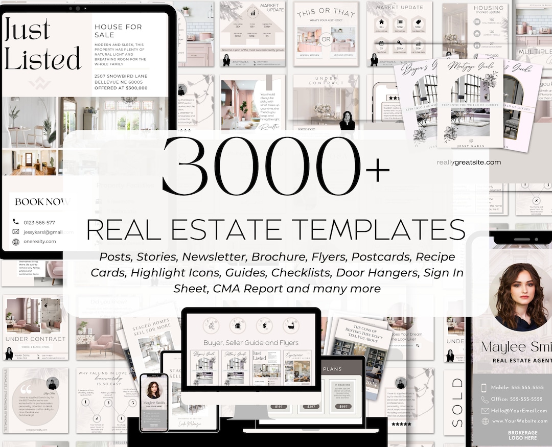3000 Real Estate Marketing Templates Ultimate Real Estate - Etsy