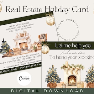 Grundbesitz Feiertags Postkarte|Immobilien Weihnachtsgruß Postkarte|Realtor Marketing Postkarte| Grundbesitz Dezember Postkarte | Weihnachtskarte