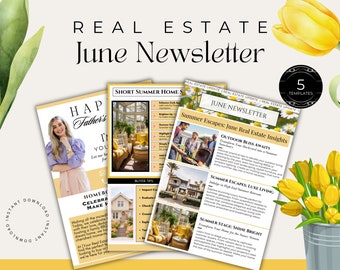June Real Estate Newsletter| June Real Estate Email Marketing| Summer Real Estate Newsletter| Realtor Mailer| Newsletter Template| Canva