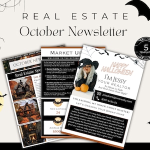 Boletim Imobiliário de Outubro | Boletim Imobiliário de Halloween | Mailer Imobiliário | Marketing por E-mail de Halloween | Boletim de Outono | Mailer de Outono