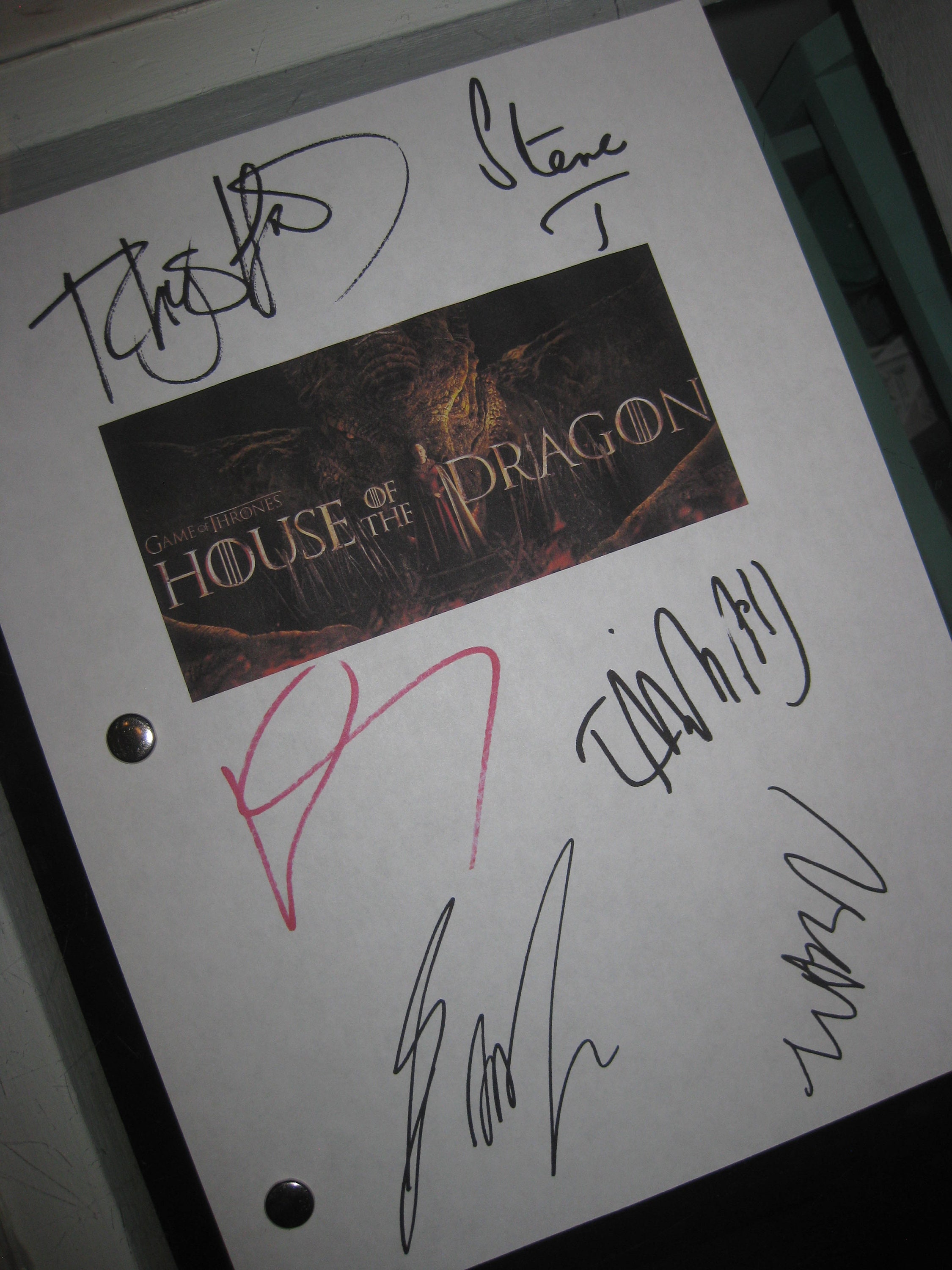 House of the Dragon Signed TV Script Screenplay X6 Matt Smith Emma