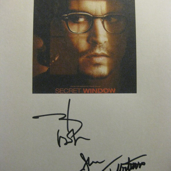 Secret Window Signed Film Movie Screenplay Guion Autógrafos Firmas Johnny Depp John Turturro reimprimir regalo cumpleaños navidad