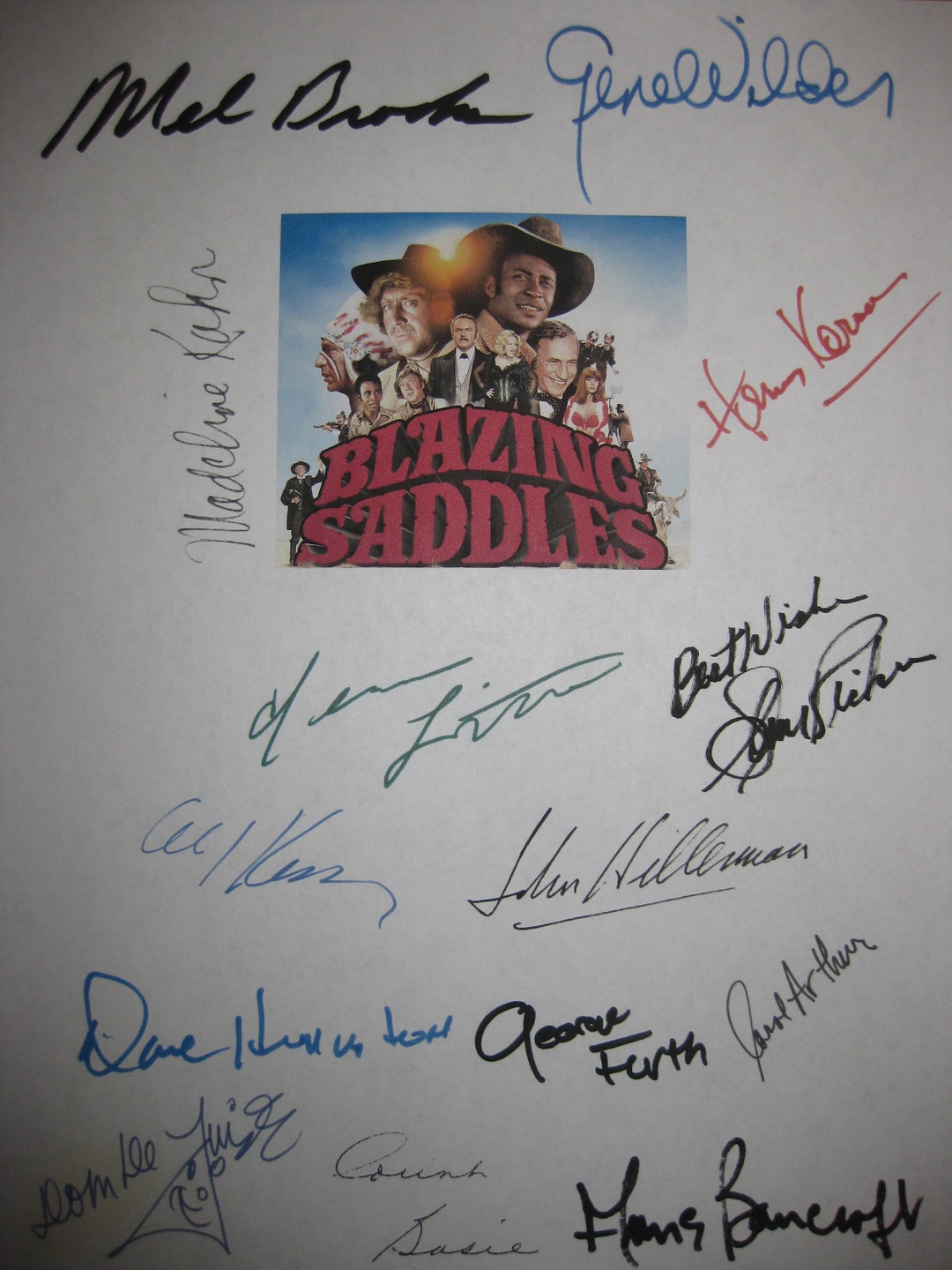 Blazing Saddles Signed Movie Film Script Screenplay X14 Mel Brooks Gene