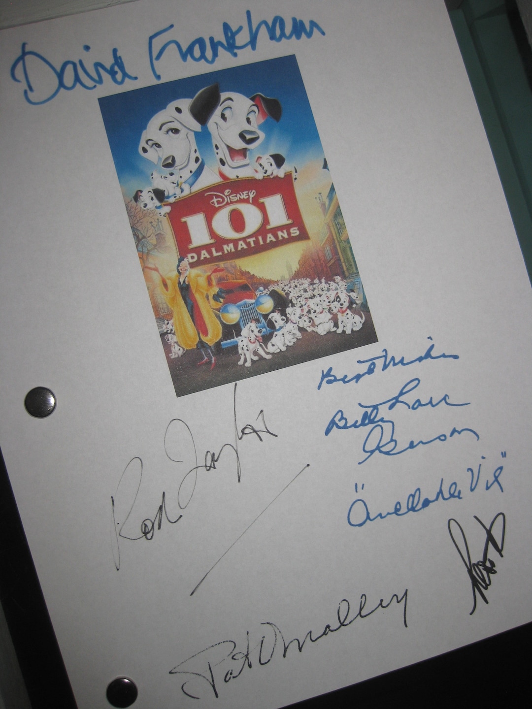 101 Dalmatians Signed Movie Film Script Screenplay X5 Autograph Rod