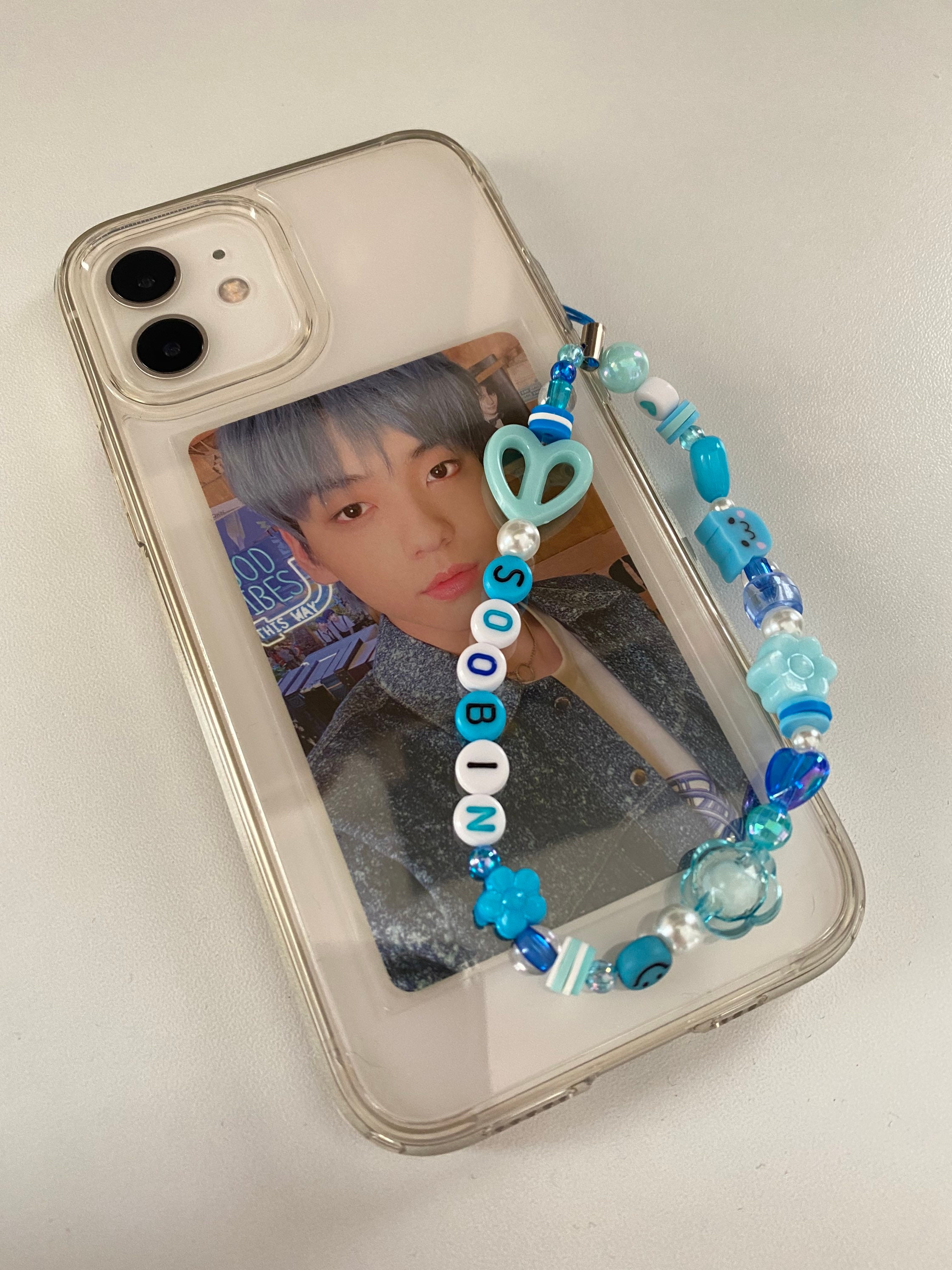 BLUE Custom KPOP Beaded Phone Charm/Lightstick Strap/Keychain Etsy