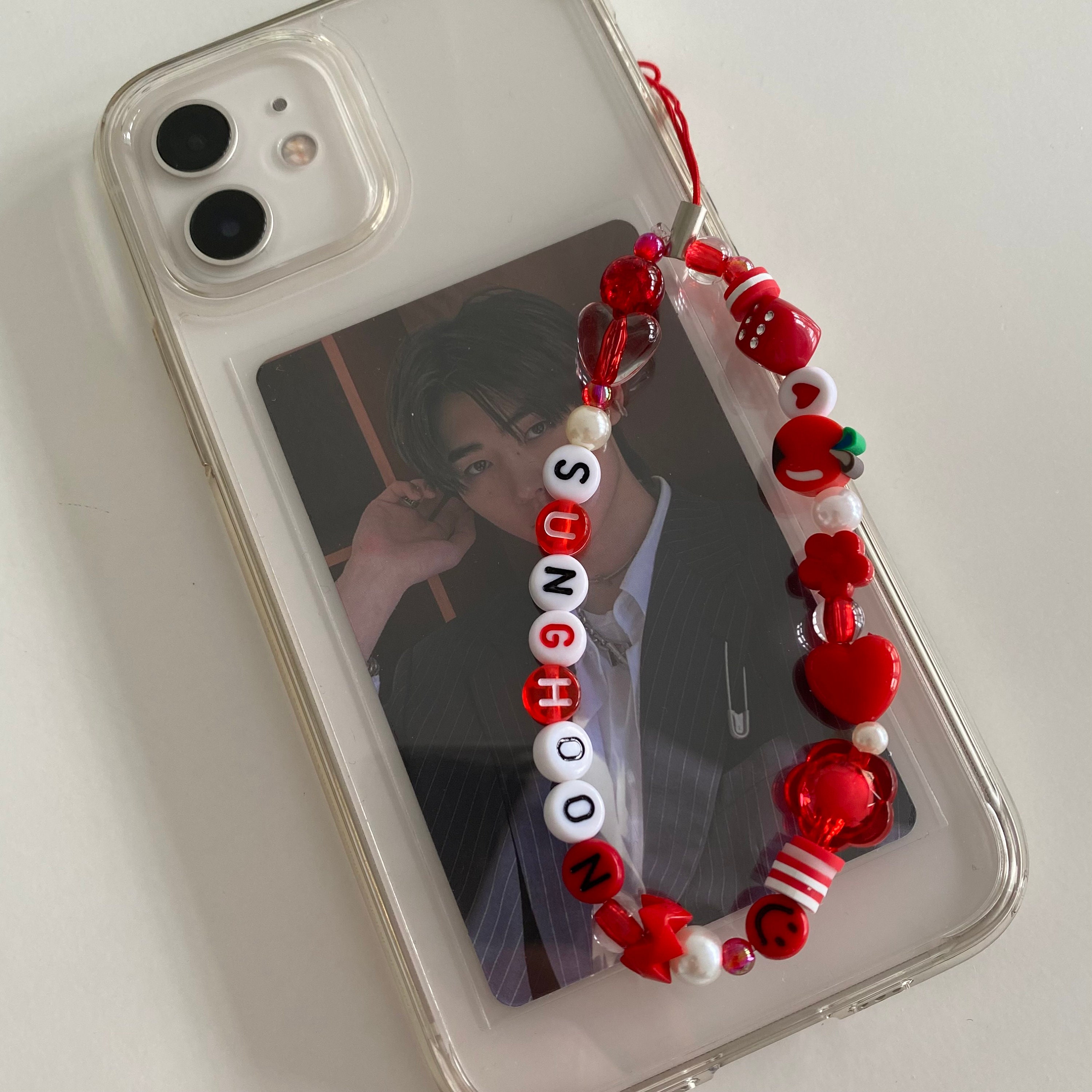 RED Custom KPOP Beaded Phone Charm/Lightstick Strap/Keychain Etsy