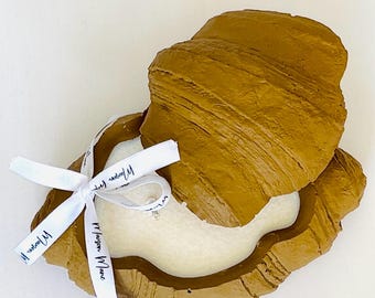 Croissant Candle in Jar Buttery Vanilla Scented Soy Wax