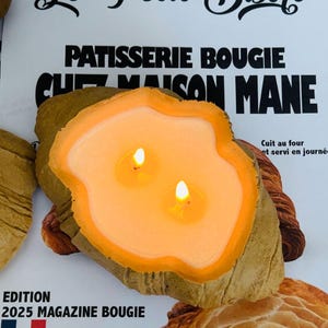 Croissant Candle in Jar Buttery Vanilla Scented Soy Wax
