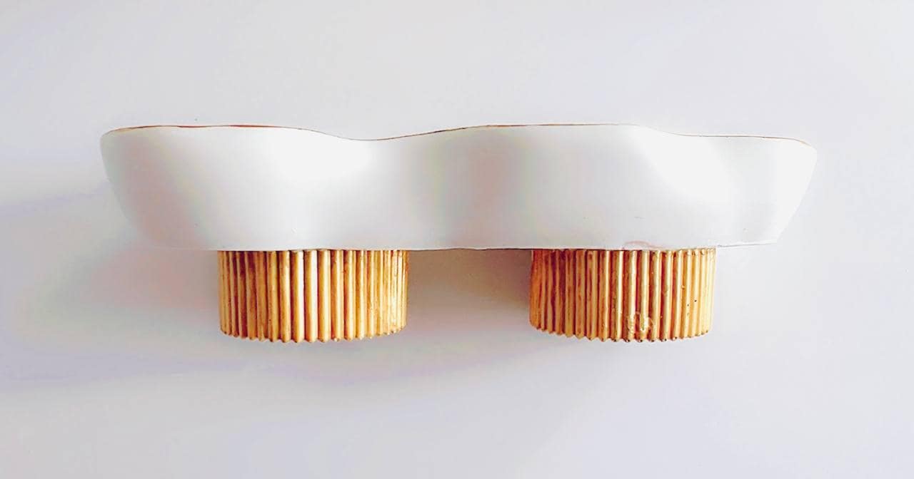 Sokkelgolfplaat - Modern decoratief dienblad, golvende displaystandaard, minimalistisch interieur, opvangbak, handgemaakte ijdelheidsopberger