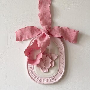 Pink Oval Scented Stone| Ornament| Wall Decor | Home refresher | Stone diffuser | Aesthetic Decorative Tablet | Pink Peonie flower | Style