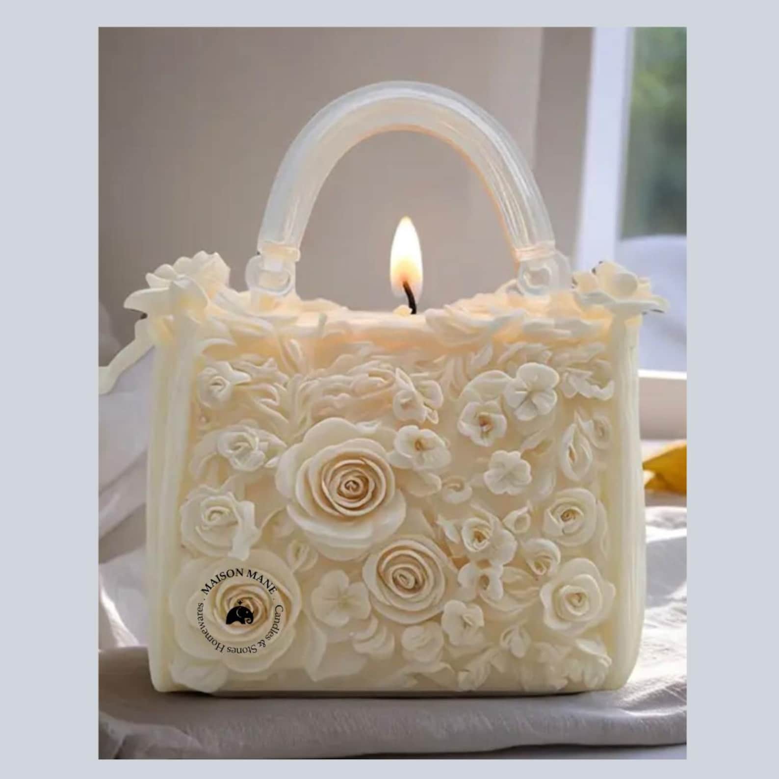 Floral Handbag Elegant Candle