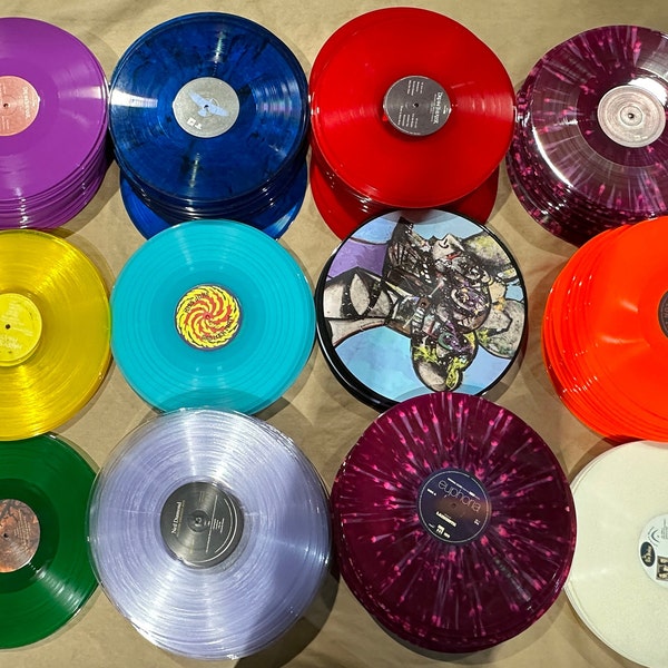 Colored Vinyl Records for wall art - bundle of 36