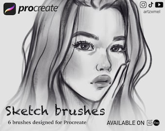 Procreate Sketch Brushes | Digital Sketch Brushes | sketch brush pack | 6 Brushes Included