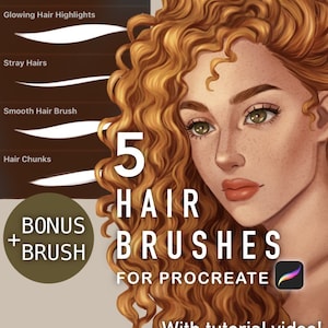 Procreate Hair Brushes | Hair Brush, Easy beginners brush for iPad, Procreate Brush Set, Eyelash Eyebrows Brushes, Hairstyle procreate