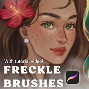 3 fräknpenslar för Procreate | Hudtextur Procreate porträttpenselset för karaktärsteckning | Digital konstnär