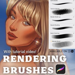 7 Illustration Rendering Brushes for Procreate | Skin Texture Procreate Portrait Brush Set for Character Drawing | Digital Artist