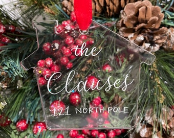 HOUSE ACRYLIC ORNAMENT | Handwritten Calligraphy | Custom Ornament, Calligraphy Ornament, Christmas Acrylic Ornament, Personalized