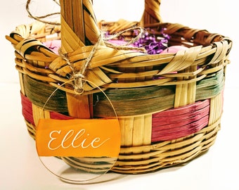 EASTER PERSONALIZED TAGS | Easter Basket Name Tags, Personalized Place Setting Place Cards, Acrylic Bunny, Chicks, Easter Eggs