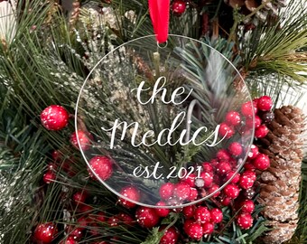 CIRCLE ACRYLIC ORNAMENT | Handwritten Calligraphy | Custom Ornament, Calligraphy Ornament, Christmas Acrylic Ornament, Personalized