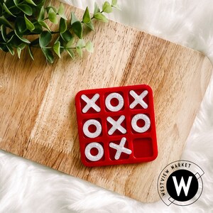 Solid Red Travel Size Resin Tic-Tac-Toe Board