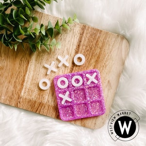 Lavender Martini Travel Size Resin Tic-Tac-Toe Board
