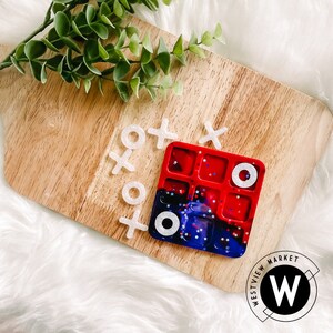 Miss Americana Travel Sized Resin Tic-Tac-Toe Board