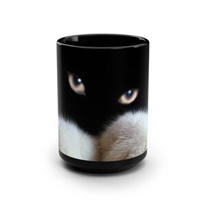 Big Paws Black Kitten Black Mug, 15oz