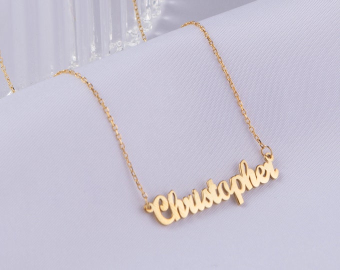 Custom Name Necklace, Personalized Name Necklace, Custom Name Jewelry, Personalized Gift, Necklace with Name, Gift for Mom, Gold Necklace