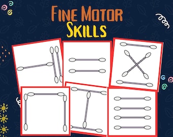 Activiteit fijne motoriek Q-Tip: afdrukbare kleuterschool (digitale download)