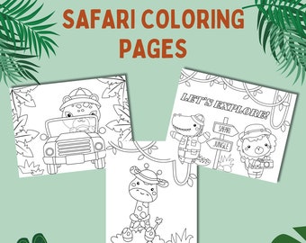 Coloriages d'animaux de safari : l'aventure dans la jungle (téléchargement PDF)