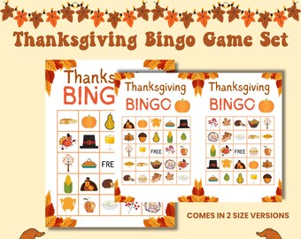 Thanksgiving Bingo Game for Kids: Classroom Party Activity (Digital Download)