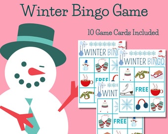 Winter Bingo Game: Kids Snow Day Activity (Digital Download)