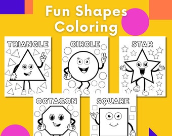 Shape Recognition, Summer Worksheets For Kids, Printable Shapes Coloring Pages, Shape Color Page, Spring Homeschool, Preschool-Kindergarten