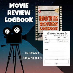 Fun Movie Tracker Gifts,Rate Movie Diary,Movie Logbook Notebook,Movie Review Journal,Family Movie Night,Gift For Movie Lovers,Coffee Table