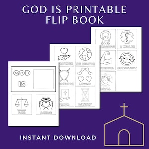 Kenmerken van God, christelijke bron, flipboeken, zondagsschoolactiviteit, namen van God, kerkambacht, thuisschool afdrukbaar, Jezus is liefde