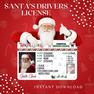 Weihnachtsmann-Führerschein, Weihnachtsmann-Fluglizenz, druckbare Weihnachtsmann-Lizenz, Weihnachtsmann-Führerschein, Weihnachtsmann-ID, Weihnachtsführerschein