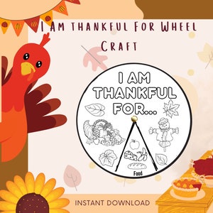 Thanksgiving Coloring Wheel, I Am Thankful For, Gratitude Craft, Thanksgiving Activity Printable, Thanksgiving Bible Verse, Colorable Wheel