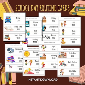 Schede di pianificazione della classe, Apprendimento K5, Schede di routine scolastica, Grafico di routine mattutina, Calendario di classe, Programma visivo, Risorse per gli insegnanti, Programma
