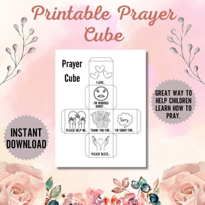 Prayer Cube For Kids, Prayer Activities, Sunday School Lesson, VBS, Prayer Game,Prayer Cube,Sunday School Craft,Childrens Church,Bible Study