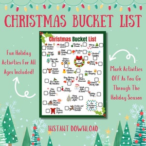 Christmas Activity Checklist,Family Fun To Do List,Winter Bucket List,Holiday Bucket List,Christmas Bucket List Printable,Christmas To Do Li