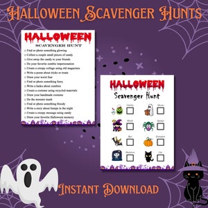 Halloween Scavenger Hunt, Trick Or Treat Game, Printable Scavenger Hunt For Kids, Party Game Sheet, Fall Activities, Halloween Activities