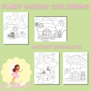 Fairy House Coloring Book, Fairy House Coloring, Sugarplum Fairy, Magical Coloring, Fair Coloring, Adult Color Pages, Printable PDF File