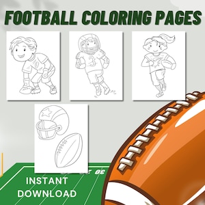 Super Bowl Kids Activity, On Sundays We Watch Football, Football Kids Coloring Activity, Sports Activity Pages, Football Coloring,Super Bowl