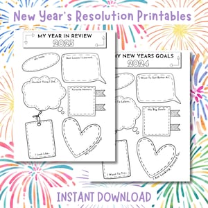 New Years Activity Sheet,Kids New Years Resolution Printable,New Years Resolution Printable,New Years Coloring,Year In Review,New Year Goals